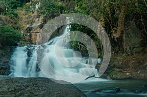 Datanla waterfall, long exposure, slow shutter speed photography waterfall in Dalat, vietnam