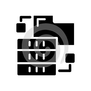 Dataset virtual storage black glyph icon