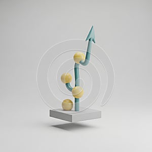 DataVisualization BusinessGrowth AscendingGraph 3DRender IsolatedObject
