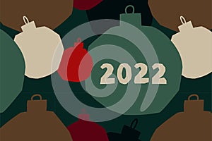 Date 2022. New year logo, calendar cover, postcard, abstract modern style with jagged shapes