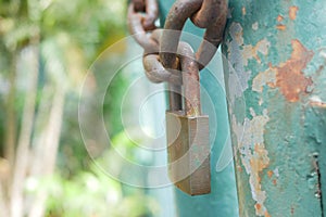 date door was locked with padlocks and chains