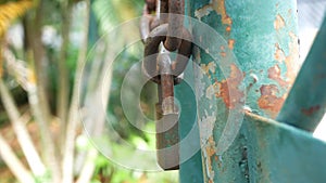 date door was locked with padlocks and chains