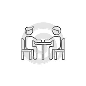 date friendship outline icon. Elements of friendship line icon. Signs, symbols and vectors can be used for web, logo, mobile app,