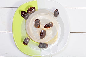 Date fruit jelly dessert overhead