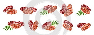 Date fruit logo. Isolated date fruit on white background