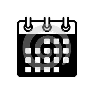 Black solid icon for Date, calendar and occasion