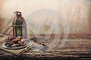 Date palm fruit or kurma , ramadan food , image Vintage style