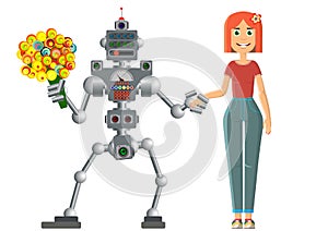 Date of the robot and man. The development of civilization.