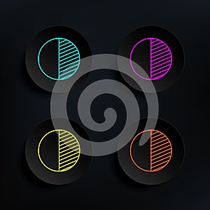 Date of schedule dark badge color set icon. Simple thin line, outline vector of web icons for ui and ux, website or mobile