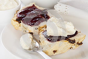 Date Scone with Jam and Cream photo