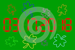 date St.Patrick's Day. Green background. vector