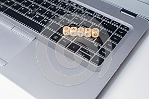 Daten, German text for Data, word on notebook keyboard