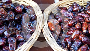 Dates in the basket of a local bazaar