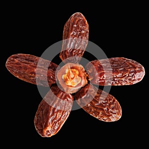 Dates or dried-dates or date-fruits or date-palm-fruits or brown dates or Phoenix dactylifera photo