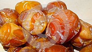 Dates with the packaging box white background