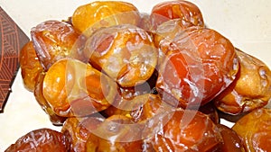 Dates with the packaging box white background