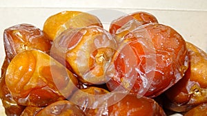 Dates with the packaging box white background