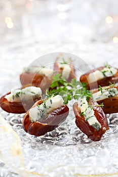 Dates stuffed with blue cheese