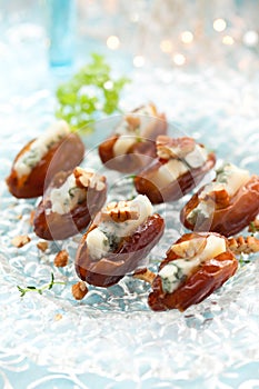 Dates stuffed with blue cheese