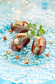 Dates stuffed with blue cheese