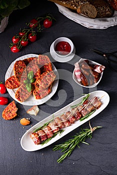 Dates wrapped in bacon and delicious tapas