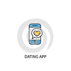 Dating app concept 2 colored icon