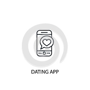 Dating app concept line icon. Simple