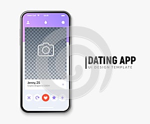 Dating app online mobile concept. Female male profile flat design. Couple match for relationship