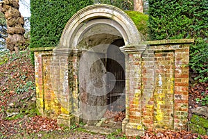 Iron gate in Georgian period ice house.