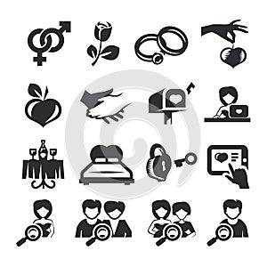 Dating icon set