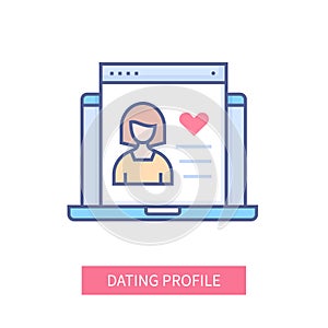Dating profile - modern line design style icon