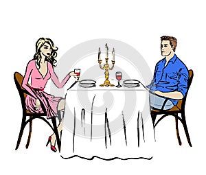 Dating in restaurant