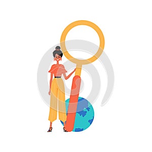 The daughter is holding a overstate methamphetamine in his hand. Trendy style, Vector Illustration