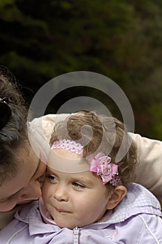 Daughter and mom gossiping