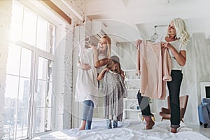 Daughter, mother and grandmother at home