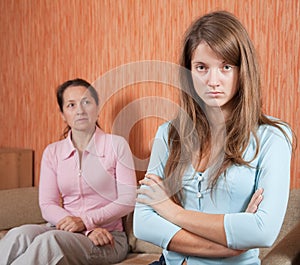 Daughter and mother having quarrel