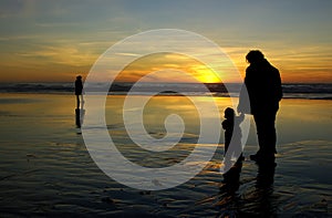 Daughter, mother and a lonely stranger photo