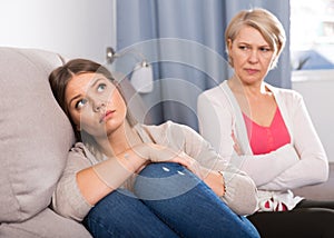 daughter quarreled with her mom