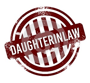 daughterinlaw - red round grunge button, stamp