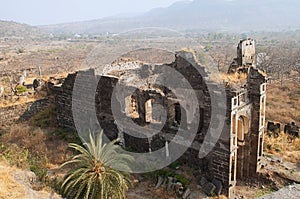 Daulatabad fort, building structure and ruins, Aurangabad, Maharashtra