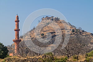 Daulatabad Fort and Chand Minar (Tower of the Moon), Maharashtra state, Ind