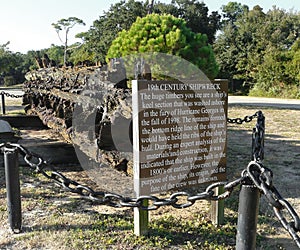 Dauphin Island Alabama Old Shipwreck Remains