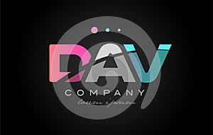 DAV d a v three letter logo icon design