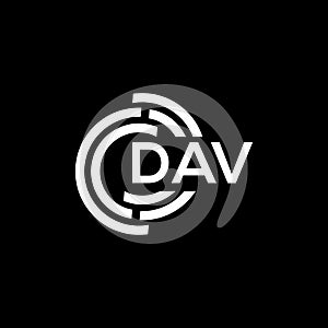 DAV letter logo design on black background. DAV creative initials letter logo concept. DAV letter design