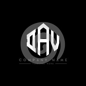 DAV letter logo design with polygon shape. DAV polygon and cube shape logo design. DAV hexagon vector logo template white and