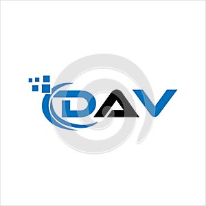 DAV letter logo design on white background. DAV creative initials letter logo concept. DAV letter design