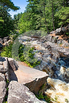 Dave`s Falls in Marinette County, Amberg, Wisconsin June 2020 on the Pike River photo