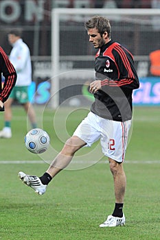 David Beckham before the match