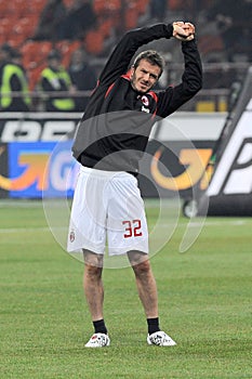David Beckham before the match