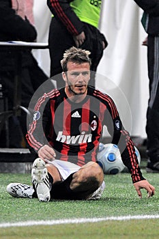 David Beckham during the match
